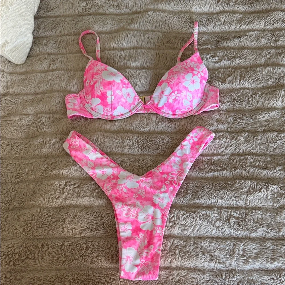 Pink Floral Bikini Set - Picture 1 of 8